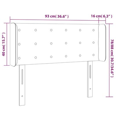 vidaXL Čelo postele so záhybmi krémový 93x16x78/88 cm látka