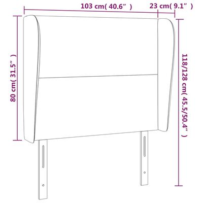 vidaXL Čelo postele so záhybmi tmavosivé 103x23x118/128 cm zamat