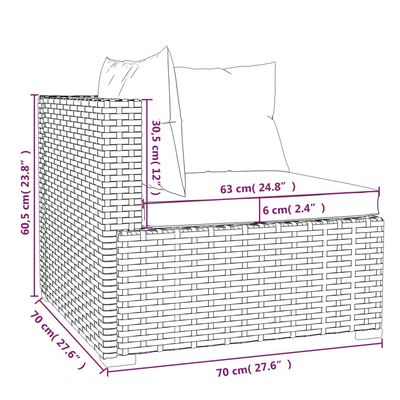 vidaXL 9-dielna záhradná sedacia súprava s podložkami hnedá polyratan