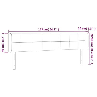 vidaXL Čelo postele s LED krémové 163x16x78/88 cm látka