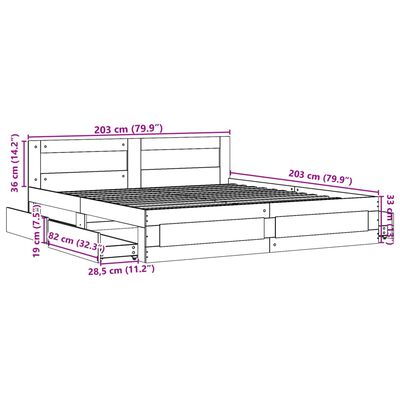 vidaXL Posteľný rám s čelom dub sonoma 200x200 cm kompozitné drevo