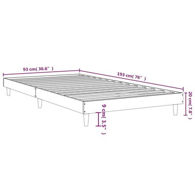 vidaXL Posteľný rám čierny 90x190 cm kompozitné drevo