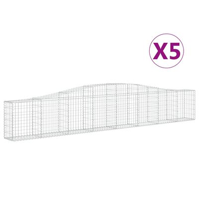 vidaXL Oblúkový gabionový kôš 5 ks 400x30x60/80 cm pozinkované železo