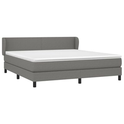 vidaXL Boxspring posteľ s matracom tmavosivá 180x200 cm látka