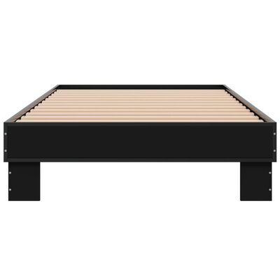 vidaXL Posteľný rám čierny 90x200 cm kompozitné drevo a kov