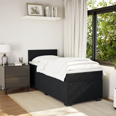 vidaXL Posteľný rám boxspring s matracom čierny 80x200 cm zamat