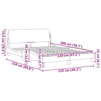 vidaXL Rám postele s čelom tmavozelený 120x200 cm zamat