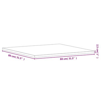 vidaXL Stolová doska 80x80x2,5 cm štvorcová masívny buk