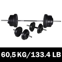 Nakladací činkový set,obojručná činka + 2 x jednoručná činka 60,5kg