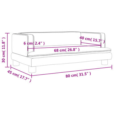 vidaXL Detská pohovka krémová 80x45x30 cm umelá koža