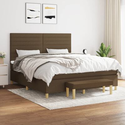 vidaXL Boxspring posteľ s matracom tmavohnedá 180x200 cm látka