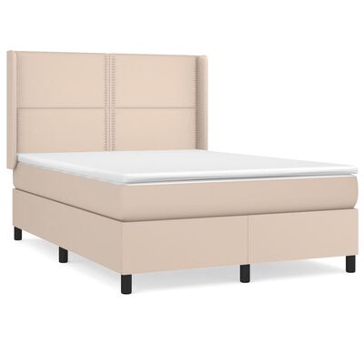 vidaXL Boxspring posteľ s matracom kapučínová 140x200 cm umelá koža