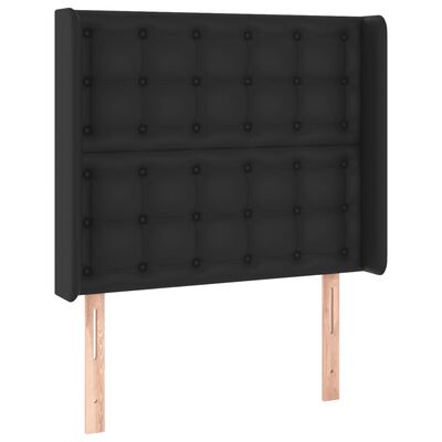 vidaXL Čelo postele s LED čierne 103x16x118/128 cm umelá koža