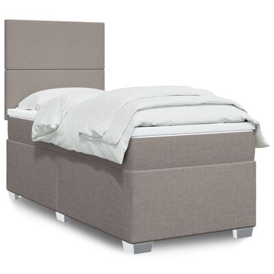 vidaXL Boxspring posteľ s matracom sivohnedý 100x200 cm látka