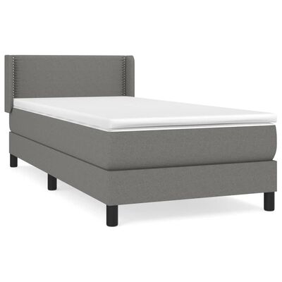 vidaXL Boxspring posteľ s matracom tmavosivá 90x190 cm látka