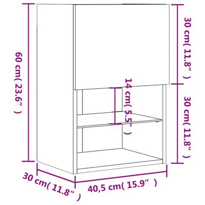 vidaXL TV skrinka s LED svetlami biela 40,5x30x60 cm