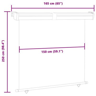 vidaXL Bočná markíza na balkón 165x250 cm, hnedá