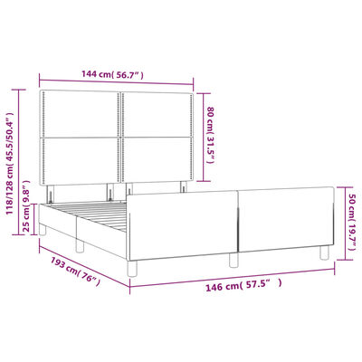 vidaXL Posteľ bez matraca tmavomodrá 140x190 cm zamat