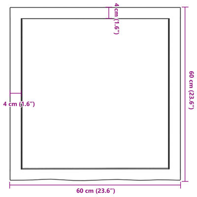 vidaXL Nástenná polica 60x60x(2-6) cm neošetrený dubový masív