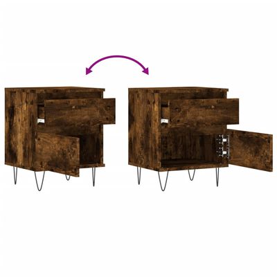 vidaXL Nočné stolíky 2 ks dymový dub 40x35x50 cm kompozitné drevo