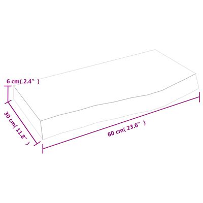 vidaXL Kúpeľňová doska bledohnedá 60x30x(2-6) cm ošetrený masív