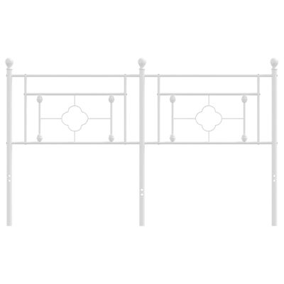 vidaXL Kovové čelo postele, biele 150cm