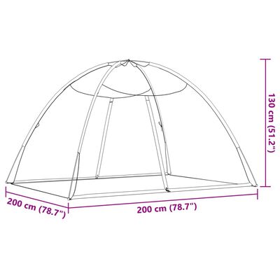 vidaXL Moskytiéra jurta s dverami 220 čierna 200x150x140 cm