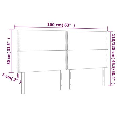 vidaXL Čelo postele s LED zelené 160x5x118/128 cm látka