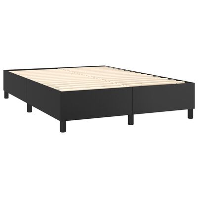 vidaXL Boxspring posteľ s matracom čierny 140x190 cm umelá koža