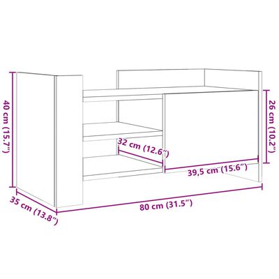 vidaXL TV skrinka hnedý dub 80x35x40 cm kompozitné drevo