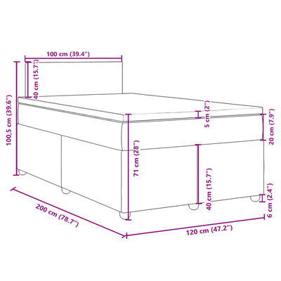 vidaXL Boxspring posteľ s matracom čierny 120x200 cm látka