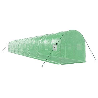 vidaXL Fóliovník s oceľovým rámom zelený 32 m² 16x2x2 m