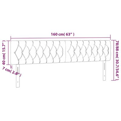 vidaXL Čelá postele 2 ks bledosivé 80x7x78/88 cm zamat