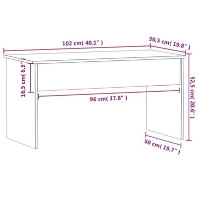 vidaXL Konferenčný stolík betónový 102x50,5x52,5 cm spracované drevo