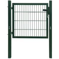 vidaXL Plotová brána 2D (jednokrídlová), zelená 106x130 cm