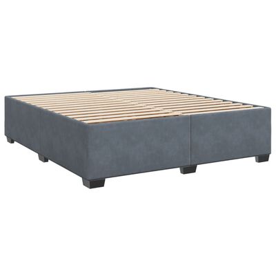 vidaXL Posteľný rám boxspring s matracom tmavosivý 200x200 cm zamat