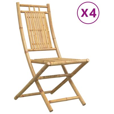 vidaXL Skladacie záhradné stoličky 4 ks 46x66x99 cm bambus