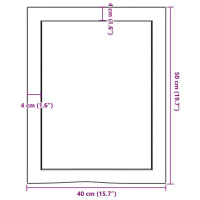 vidaXL Kúpeľňová doska bledohnedá 40x50x(2-4) cm ošetrený masív