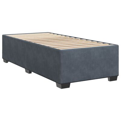 vidaXL Posteľný rám boxspring s matracom tmavosivý 90x190 cm zamat