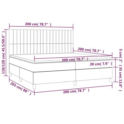 vidaXL Boxspring posteľ s matracom tmavohnedá 200x200 cm látka