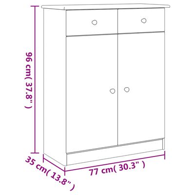 vidaXL Skrinka na topánky ALTA 77x35x96 cm masívna borovica