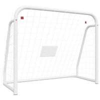 vidaXL Futbalová bránka so sieťou biela 125x96x60 cm oceľ a polyester