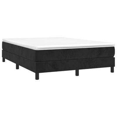 vidaXL Posteľný rám boxspring s matracom čierny 140x190 cm zamat