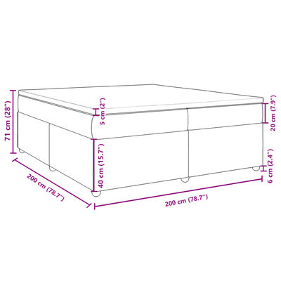 vidaXL Boxspring posteľ s matracom tmavosivá 200x200 cm látka