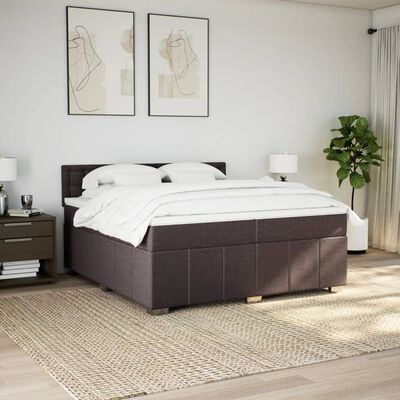 vidaXL Boxspring posteľ s matracom tmavohnedá 200x200 cm látka