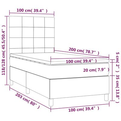 vidaXL Posteľný rám boxsping s matracom ružový 100x200 cm zamat