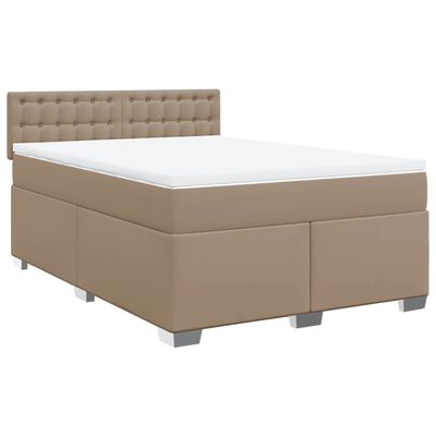 vidaXL Boxspring posteľ s matracom kapučínová 140x200 cm umelá koža