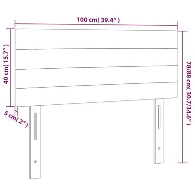 vidaXL Čelo postele tmavosivé 100x5x78/88 cm látka