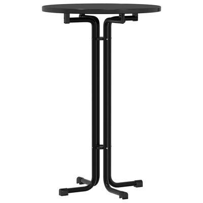 vidaXL Jedálenský stôl čierny Ø70x110 cm kompozitné drevo a oceľ