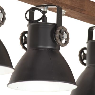 vidaXL Industriálna stropová lampa čierna mangovník E27